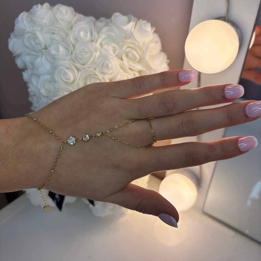Chaîne de main doré diamants ALIA - Acier inoxydable