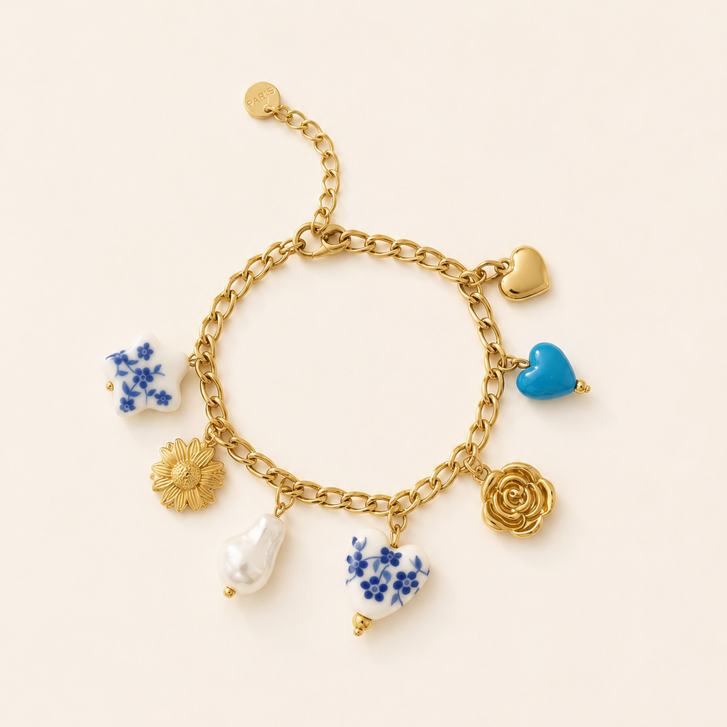 Bracelet doré charms SANTORINI