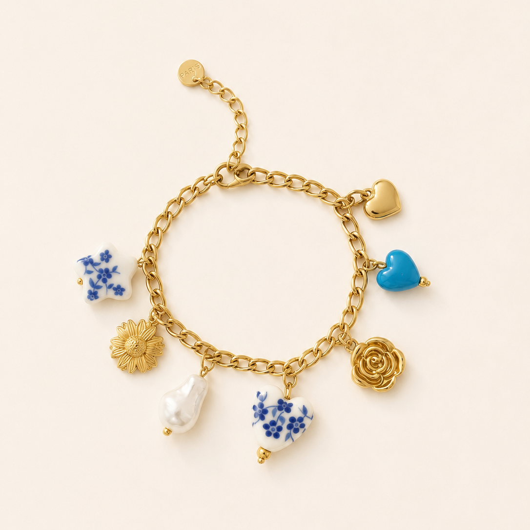 Bracelet doré charms SANTORINI