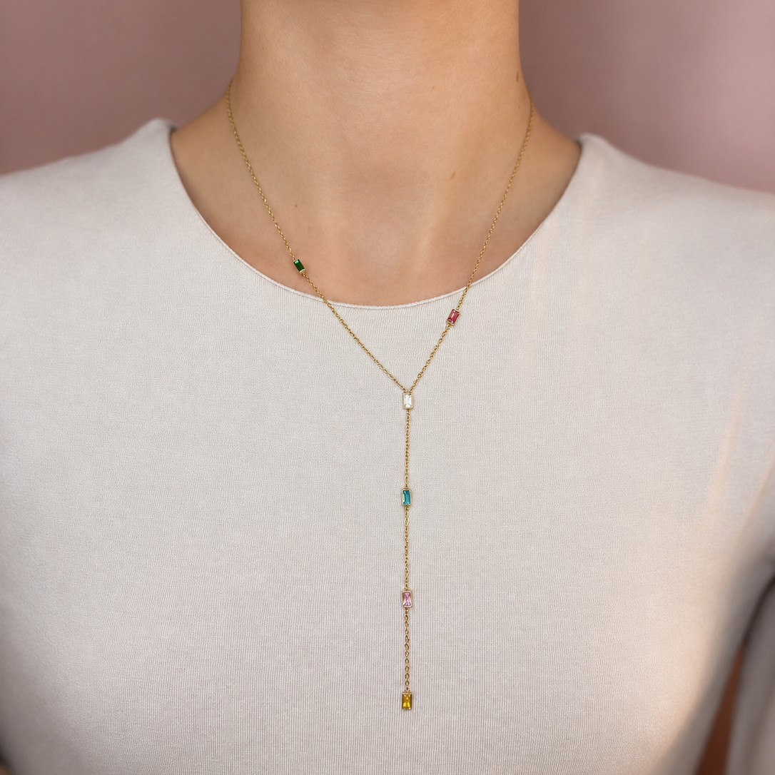 Collier coloré doré CANDY - Acier inoxydable