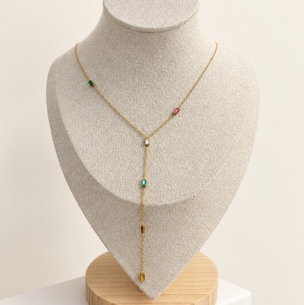 Collier coloré doré CANDY - Acier inoxydable
